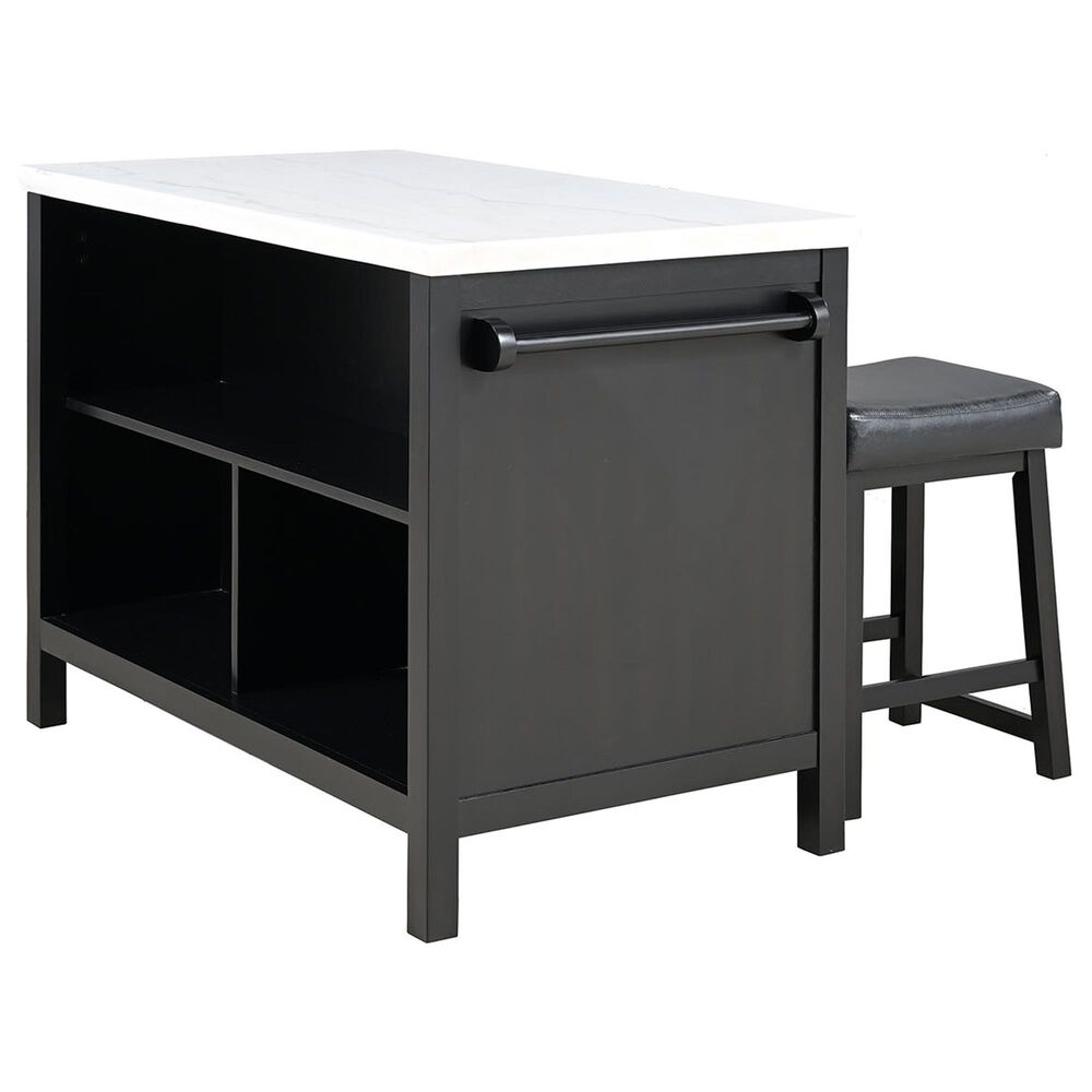 Furniture of America Albergo 3-Piece Bar Set in Black and White, , large