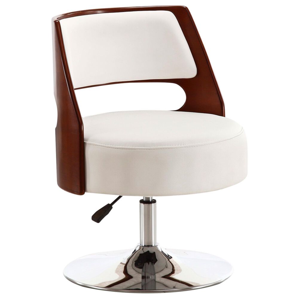 Dayton Salon Adjustable Swivel Accent Chair in White, , large