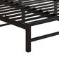 Hearth and Haven Full Metal Bed with RGB Lights and Storage Shelf in Black, , large