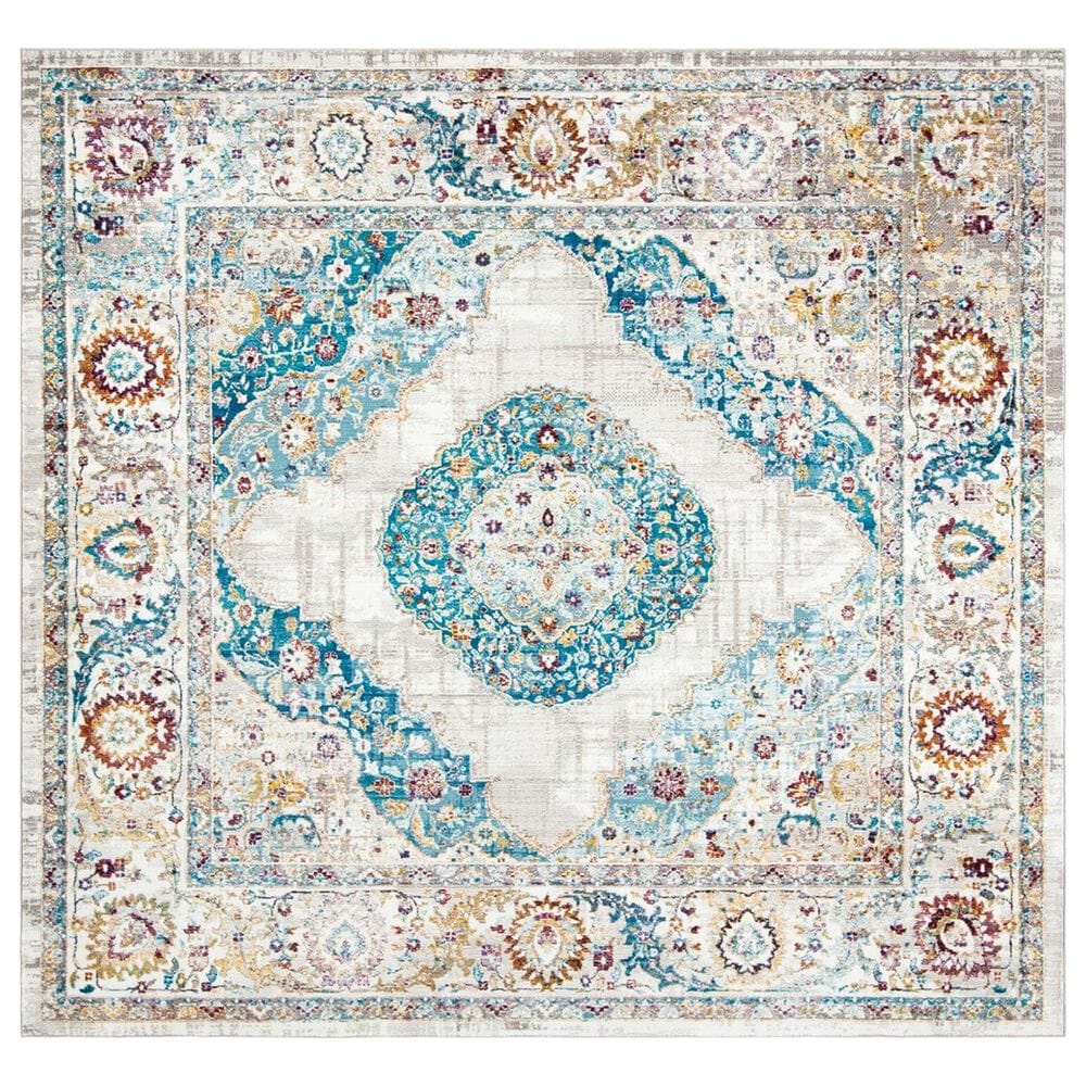 Safavieh Aria ARA116A 6"6" Square Blue and Ivory Area Rug, , large