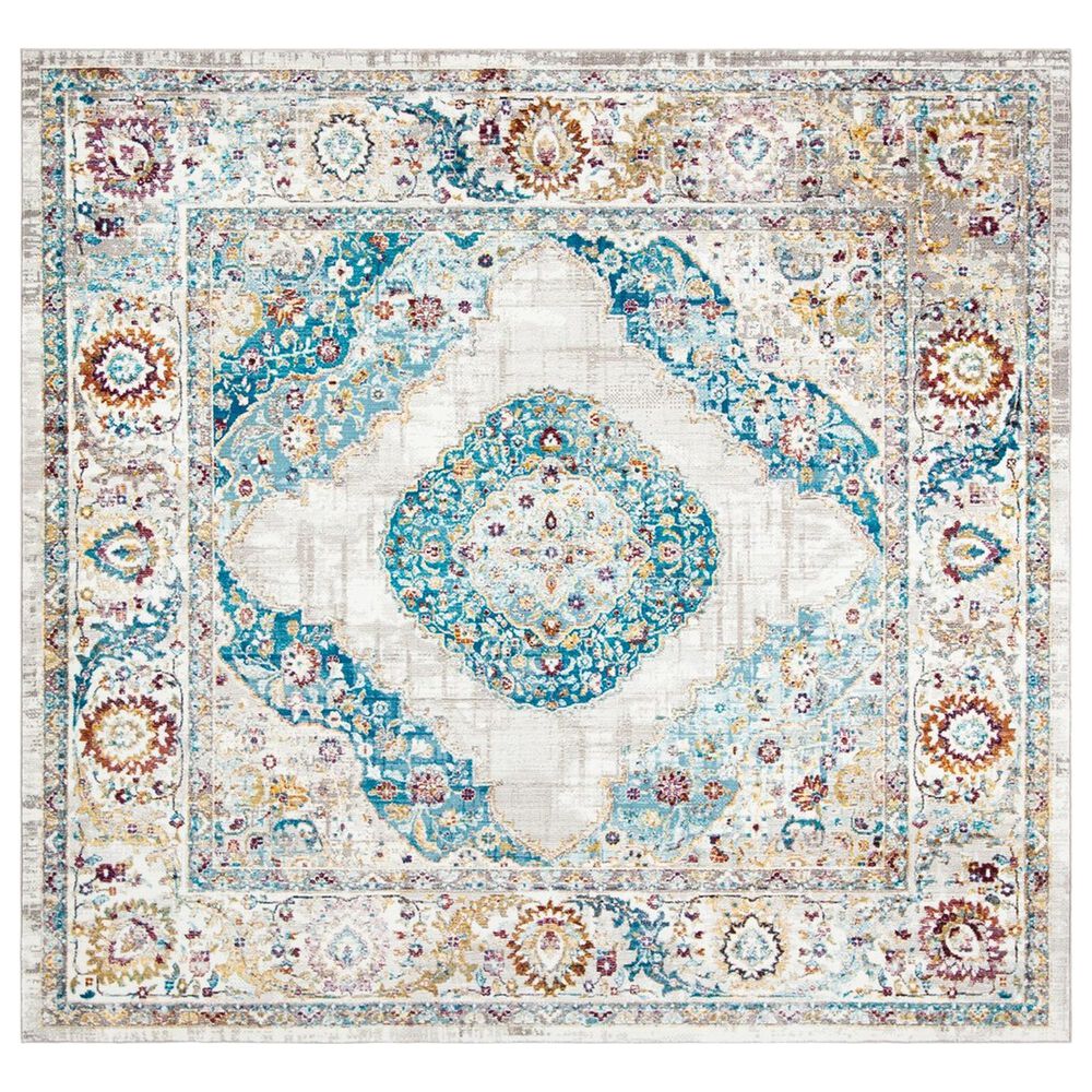 Safavieh Aria ARA116A 6"6" Square Blue and Ivory Area Rug, , large