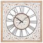 Maple and Jade 29" Wall Clock in Distressed White and Brown, , large