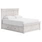 Ashley Makidern 4 Piece Queen Storage Bedroom Set with Four Drawers in Whitewash, , large