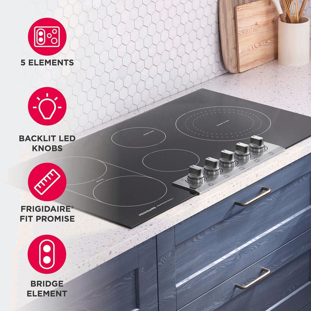 Frigidaire Professional Professional 2-Piece Kitchen Package with 30" Microwave Combination Wall Oven and 36" Electric Cooktop in Stainless Steel, , large