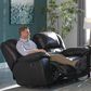 Catnapper Transformer II Leather Rocking Reclining Manual Loveseat in Chocolate, , large