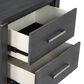New Heritage Design Odessa Queen Upholstered Bed with Two Nightstands in Charcoal and Silver, , large