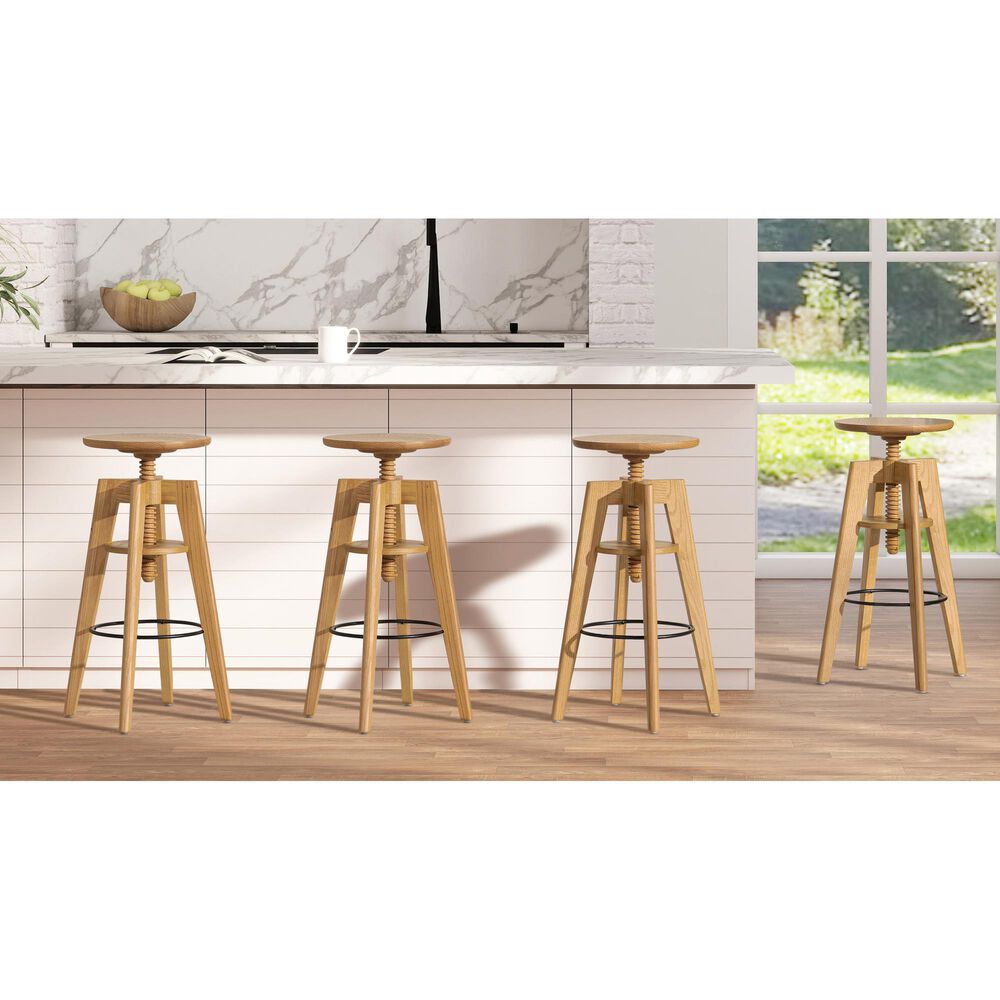 Jennifer Taylor Home Spencer Adjustable Stool in Natural Brown, , large