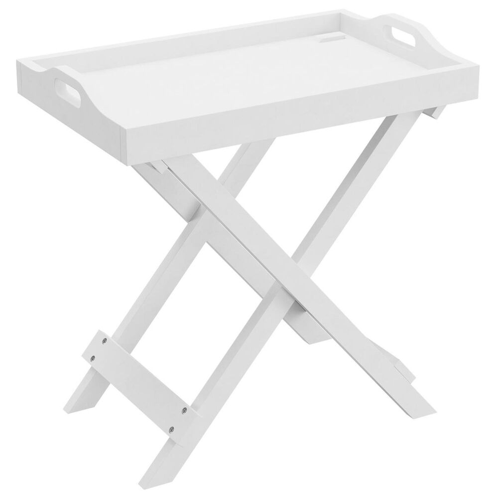 Timberlake Lavish Home Folding End Table in White, , large