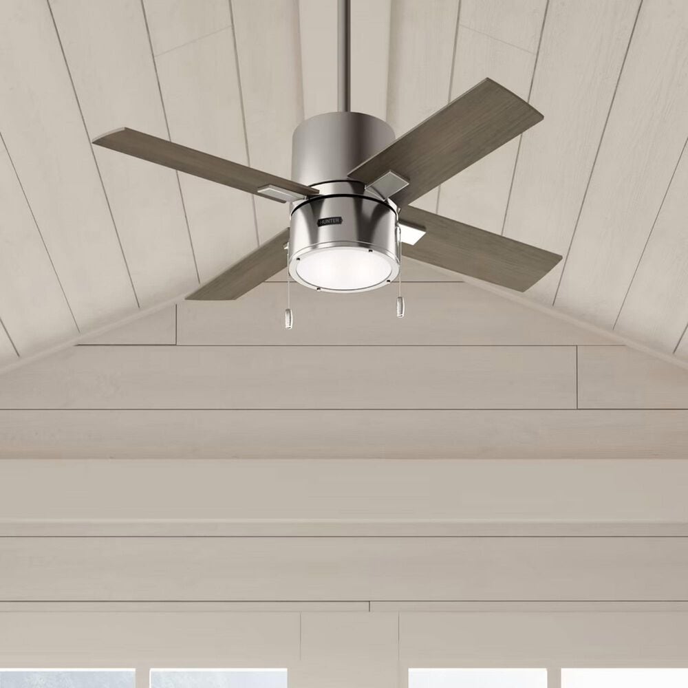 Hunter Beck 42&quot; Ceiling Fan with LED Lights in Brushed Nickel, , large