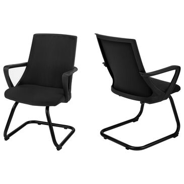 Monarch Specialties Office Chair with Mesh Mid-Back in Black (Set of 2), , large