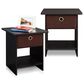 HOMLUX 1-Drawer Modern Nightstand with Open Shelf in Espresso (Set of 2), , large
