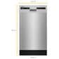 Whirlpool 18" Built-In Small-Space Compact Dishwasher in Stainless Steel and Black, , large