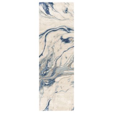 Surya Carpet, Inc. Kavita 2"6" x 8" Navy, Denim, Gray and Light Beige Runner, , large