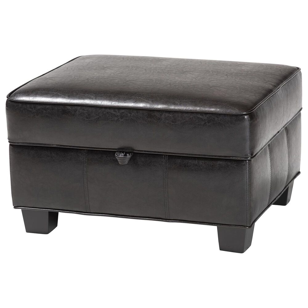 Baxton Studio Agustus Storage Ottoman in Brown, , large