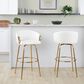 LumiSource Claire Swivel Barstool with White Faux Leather Upholstery in Gold (Set of 2), , large