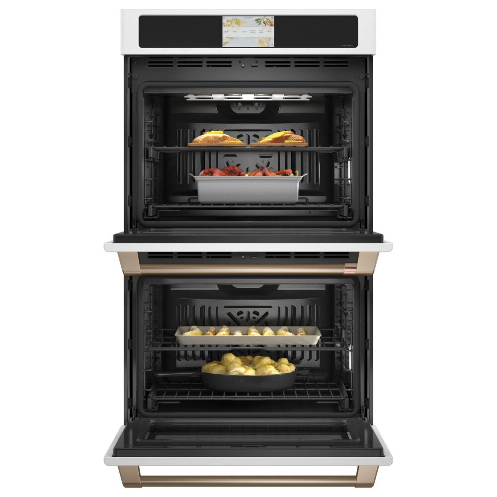 Cafe 2-Piece Kitchen Package with Matte White 30" Smart Built-In Convection Double Wall Oven and Stainless Steel 30" Electric Cooktop, , large