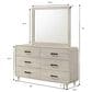 Crown Mark Nyomi 6-Drawer Dresser and Mirror in White, , large