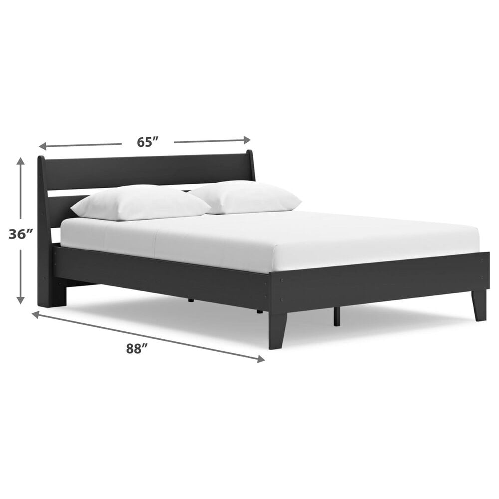 Ashley Socalle Queen Platform Bed in Matte Black, , large