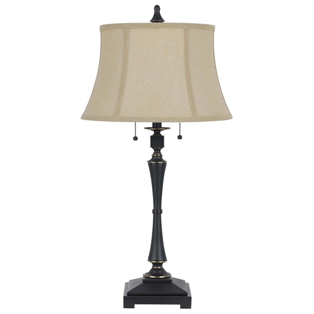 Cal Lighting Madison 60W Table Lamp with Black Fabric in Oil Rubbed Bronze, , large