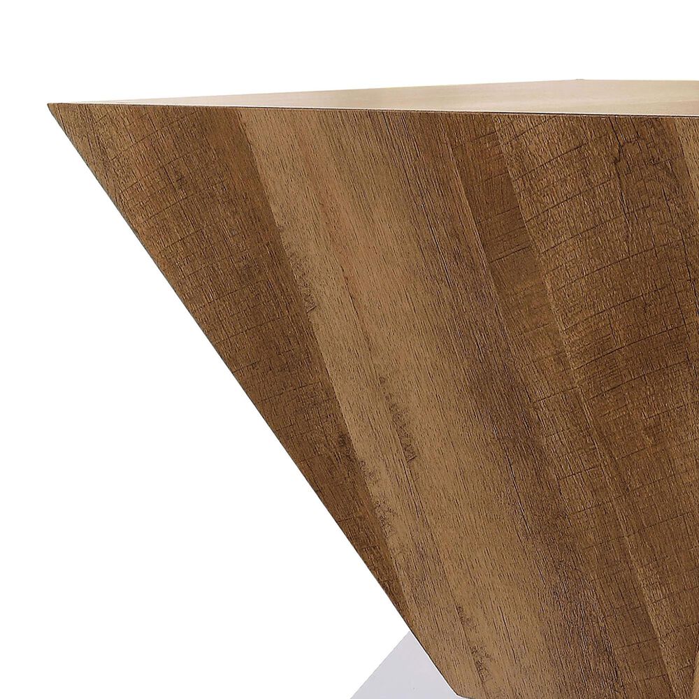 Furniture of America Sweeney End Table in White and Natural Tone, , large