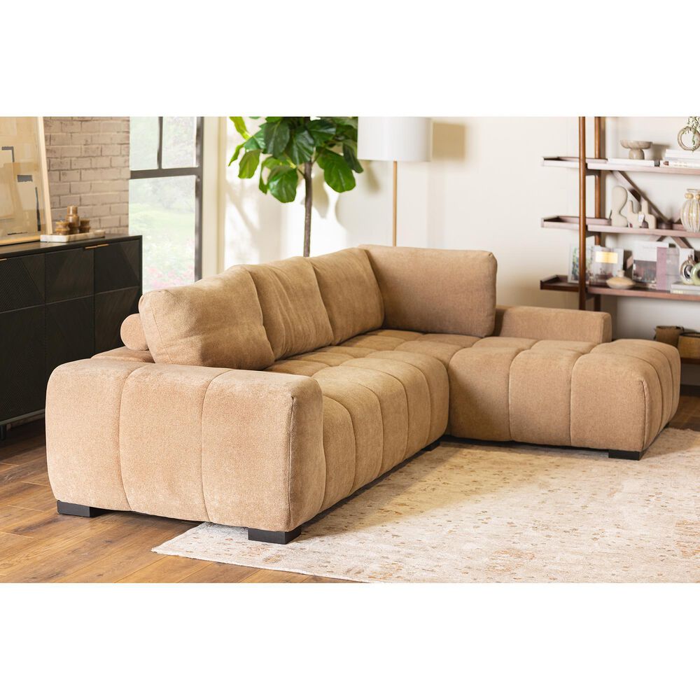 Pacific Landing Octavia 2-Piece Stationary Right Facing Sectional in Camel, , large