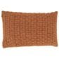Saro Waffle Weave 16" x 24" Throw Pillow in Rust, , large
