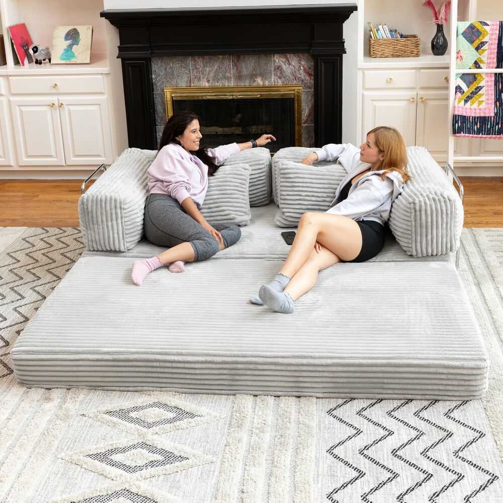 Jaxx Unsofa Stationary Loveseat in Light Grey, , large