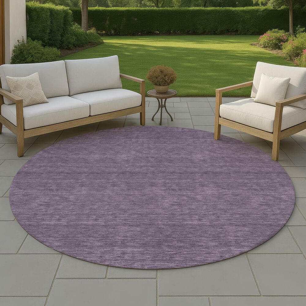 Dalyn Rug Company Soft Essentials Solid Plum 8' Round Area Rug, , large