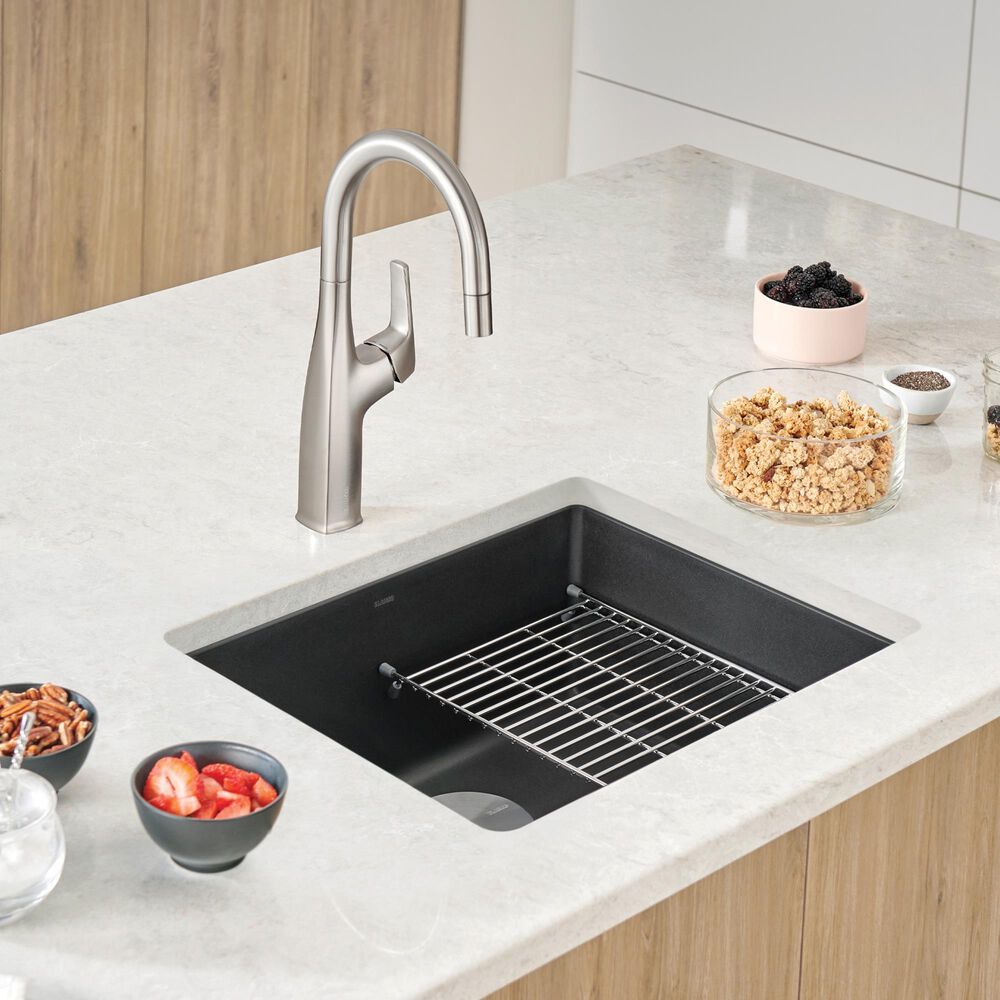 Blanco Precis 21&quot; Single Sink in Coal Black, , large