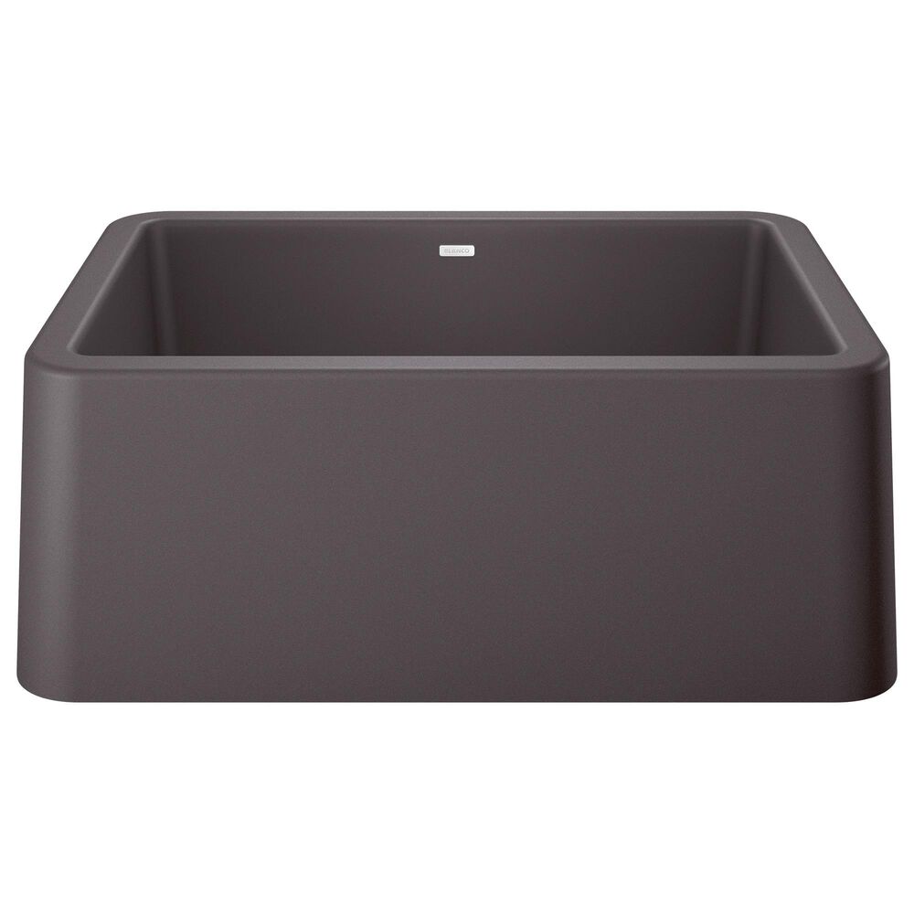 Blanco Ikon 27&quot; Apron Single Bowl Farmhouse Sink in Cinder, , large