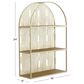 Maple and Jade 3-Level Rounded Room Wall Shelf with Arch Pattern in Gold, , large