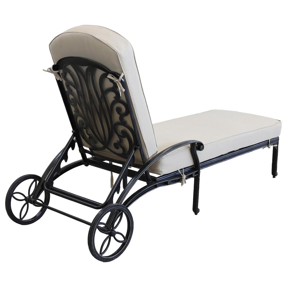 GatherCraft Geneva Patio Chaise Lounge with Cushion in Linen Beige, , large