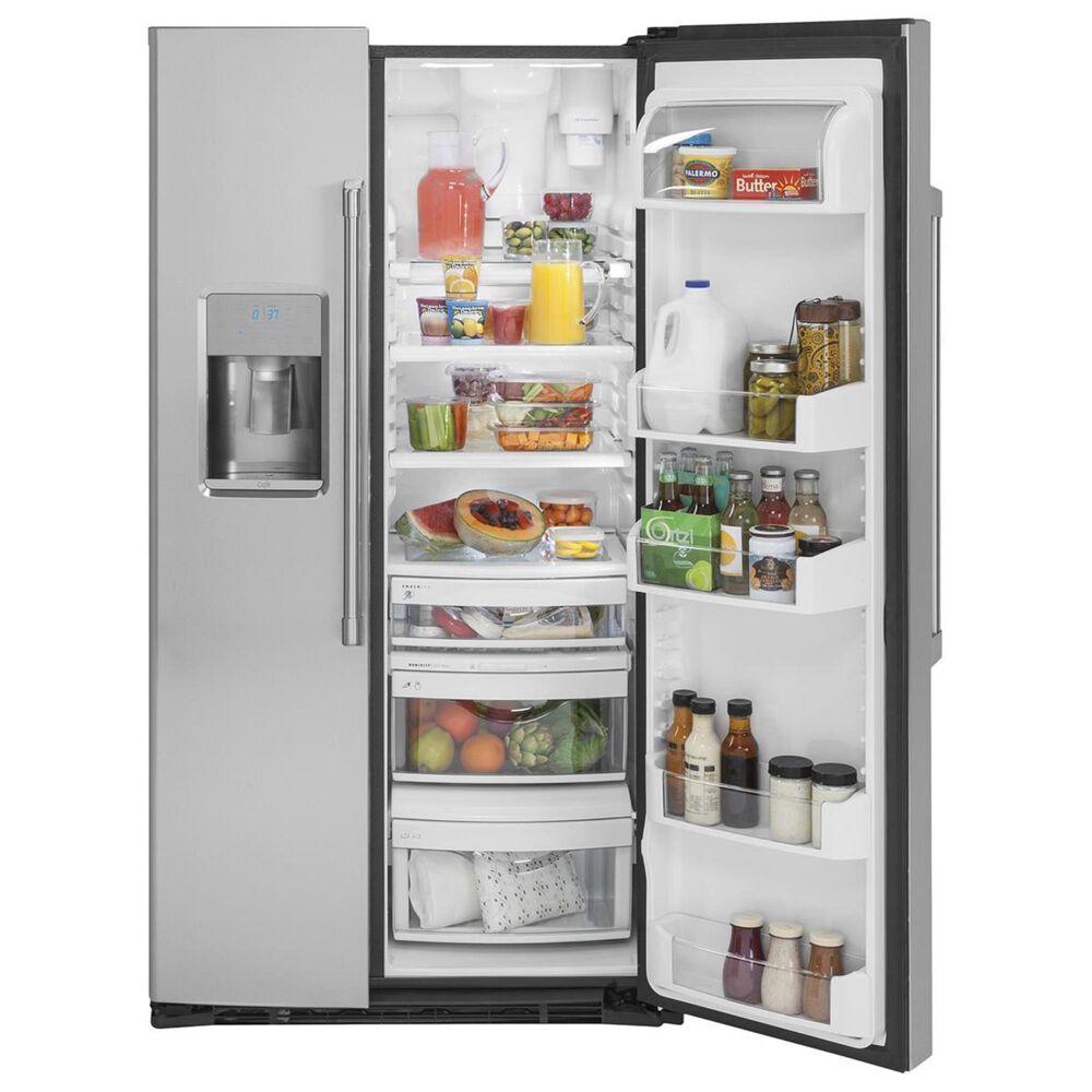 GE Cafe 21.9 Cu. Ft. Counter Depth Side by Side Refrigerator in Stainless Steel Nebraska