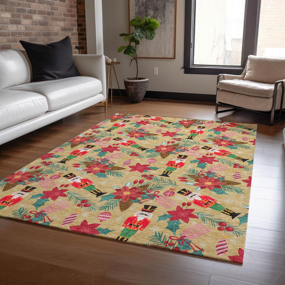 Dalyn Rug Company Wonderland WN30 5&#39; x 7&#39;6&quot; Gold Indoor/Outdoor Area Rug, , large