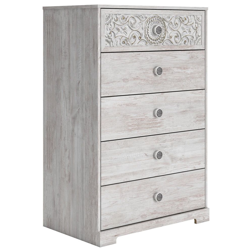 Ashley Paxberry 5-Drawer Chest in Whitewash, , large