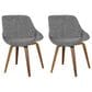 Lumisource Fabrico Side Chair with Grey Noise Upholstered in Walnut (Set of 2), , large