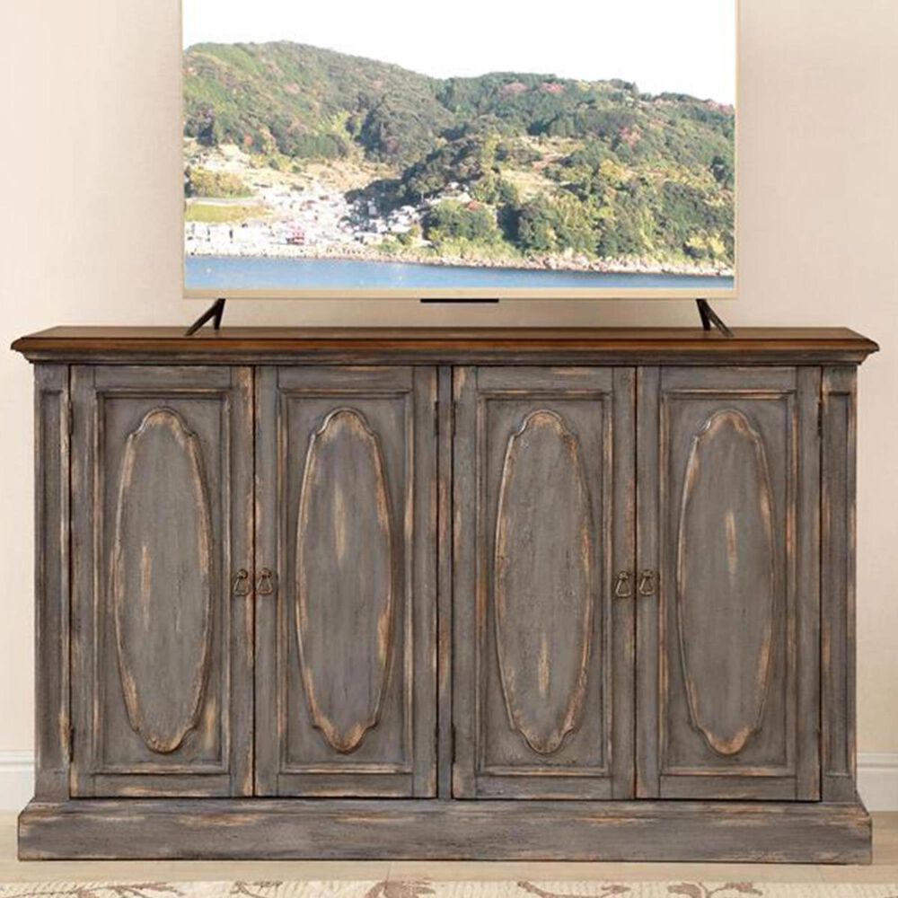 Shell Island Furniture Credenza in Sicily Aged Blue Rub, , large