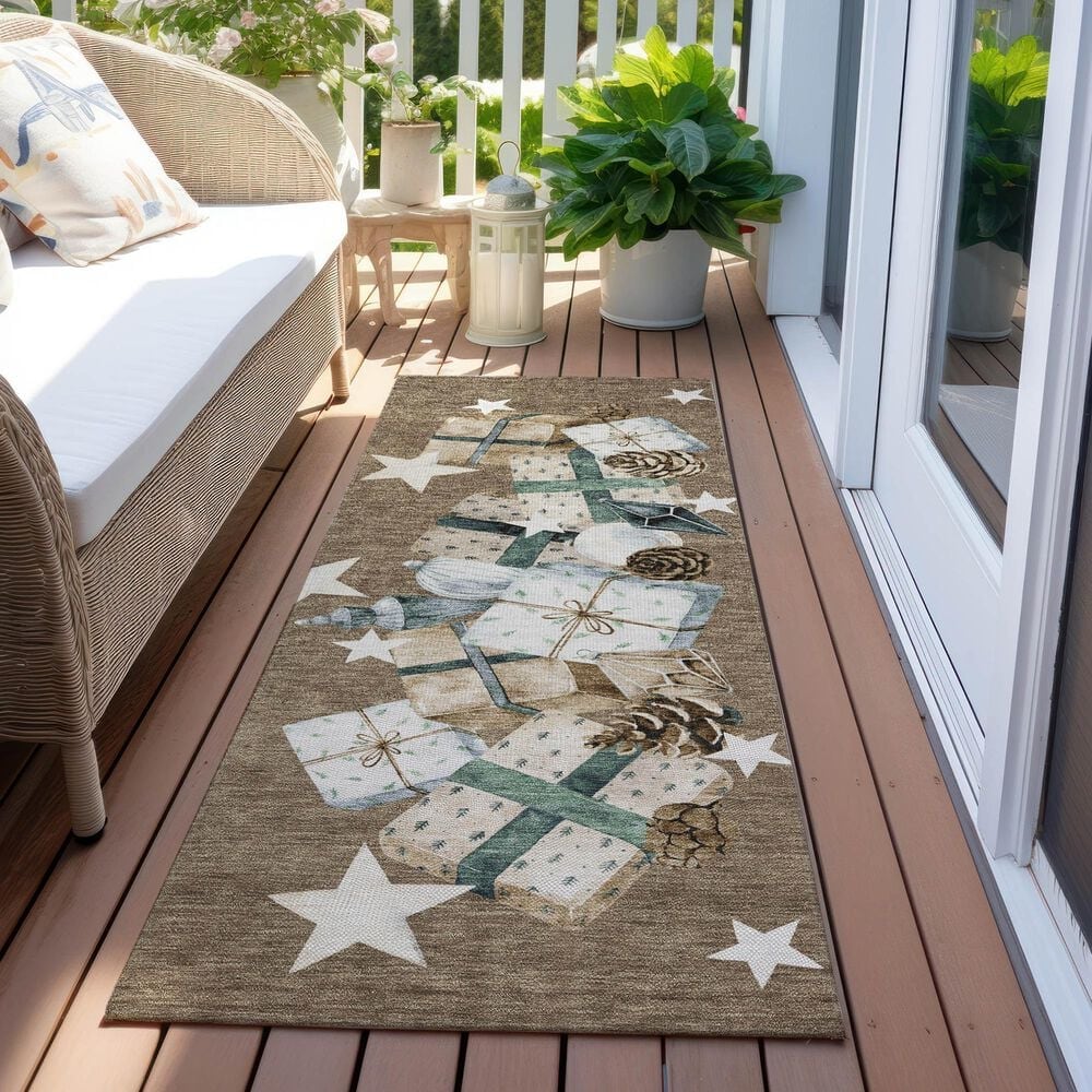 Dalyn Rug Company Wonderland WN33 2&#39;3&quot; x 7&#39;6&quot; Brown Indoor/Outdoor Runner, , large
