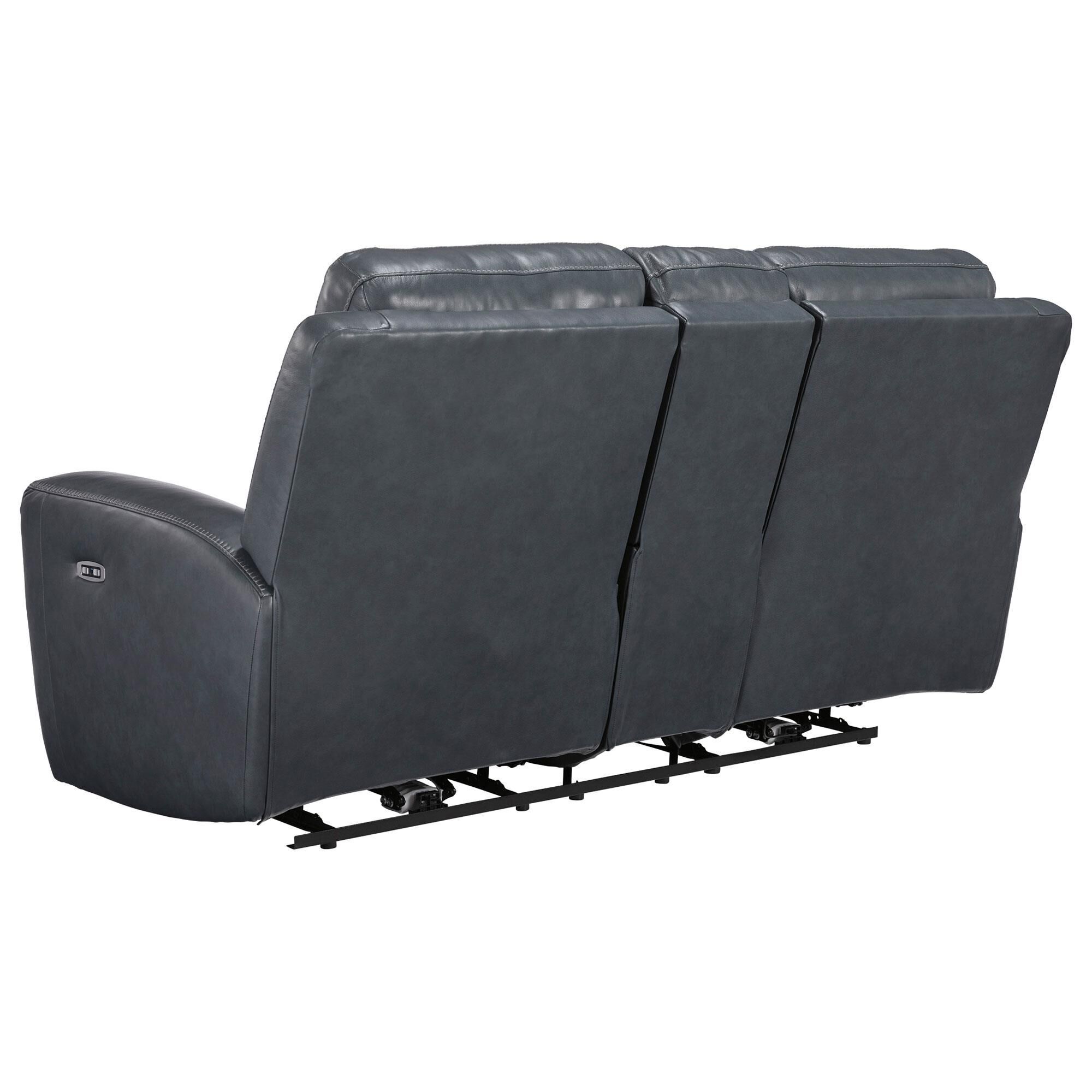 Ashley Next Move Power Reclining Console Loveseat in Admiral