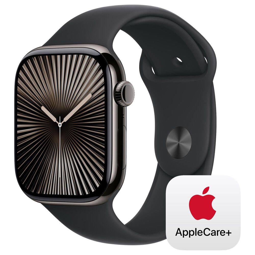 Apple Watch Series 10 GPS + Cellular 46mm Slate Titanium Case with Black Sport Band - S/M, , large