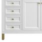 James Martin Vanities Chicago 60" Single Bathroom Vanity in Glossy White with 3 cm Charcoal Soapstone Quartz Top and Rectangular Sink, , large