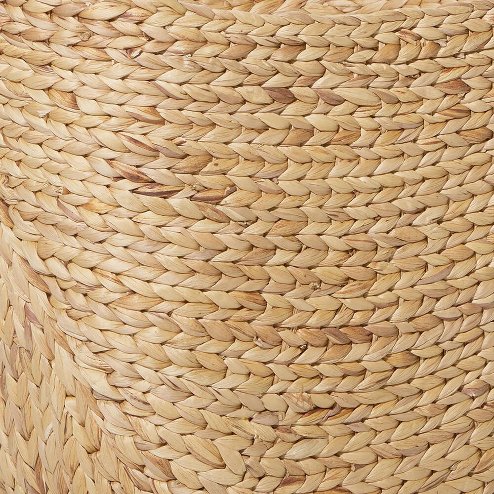 Maple and Jade Large Woven Storage Basket with Ring Metal Handles in Brown, , large