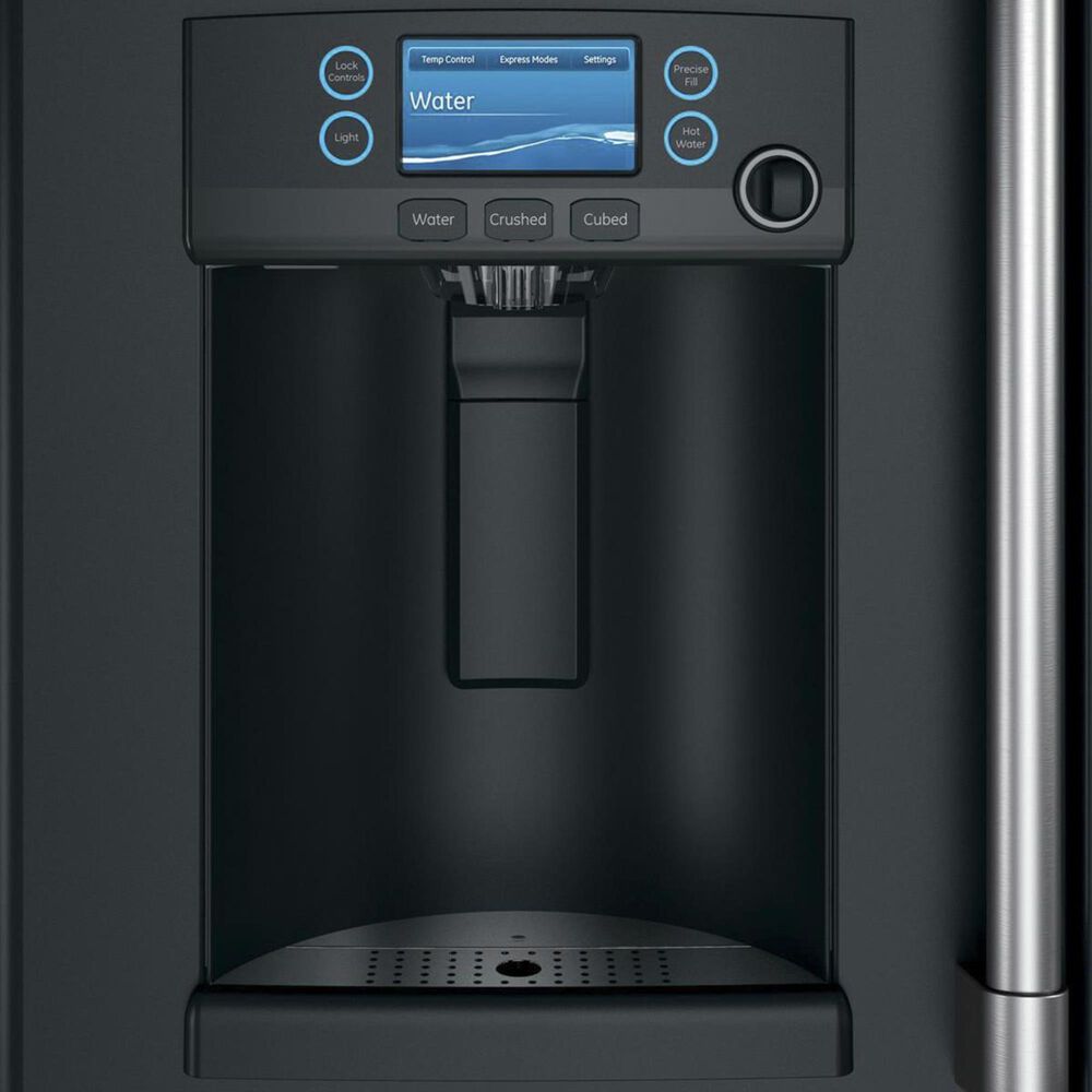 Cafe 22.2 Cu. Ft. Counter Depth French Door Refrigerator in Matte Black with Brushed Stainless Handle, , large