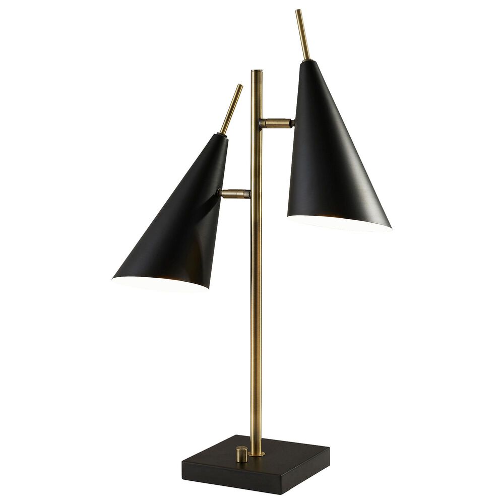 Adesso Owen Table Lamp in Antique Brass and Black, , large