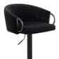 LumiSource Claire Swivel Adjustable Barstool with Black Velvet Upholstery in Black (Set of 2), , large