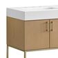 37B Mauri 72" Double Bathroom Vanity with Metal Base in Warm Oak with High-Profile 4" White Composite Stone Top, , large