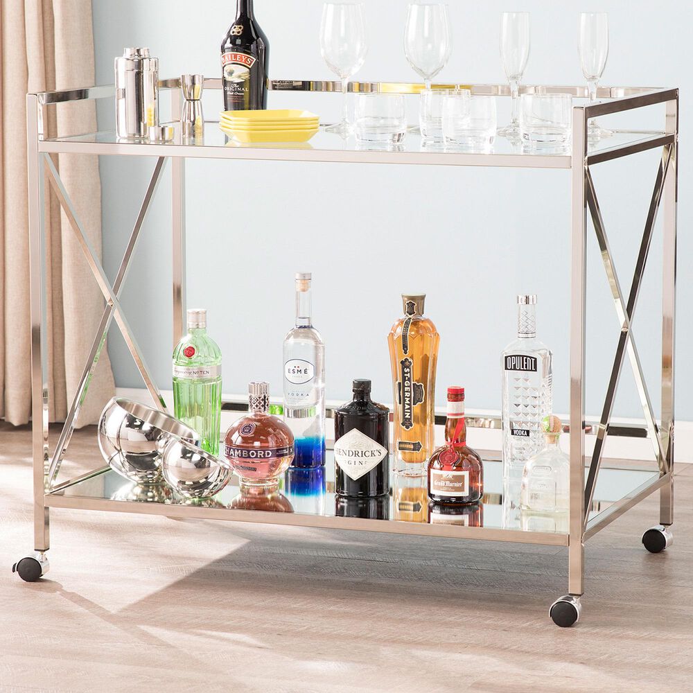 Southern Enterprises Maxton Bar Cart in Chrome, , large
