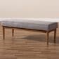 Baxton Studio Arvid Dining Bench with Gray Cushion in Walnut Brown, , large