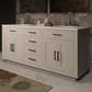 Lexora Home Abbey 72" Double Bathroom Vanity in White Oak with 2 cm White Quartz Top and Rectangular Sinks, , large