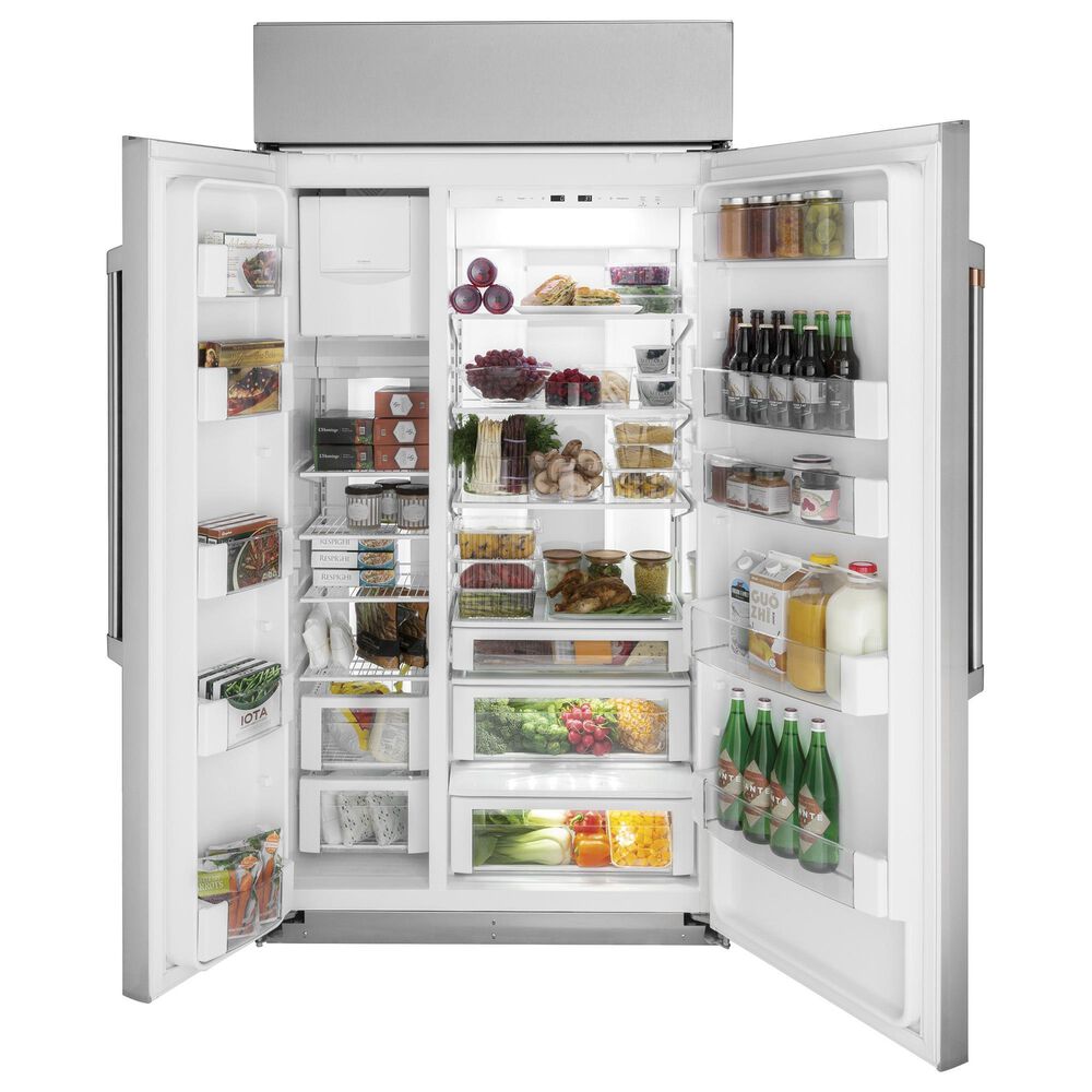 Cafe 25.1 Cu. Ft. Built-In Side-by-Side Refrigerator in Stainless Steel, , large